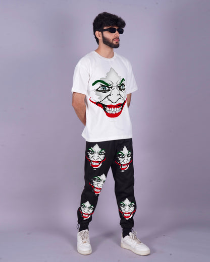 Men's Two Piece Joker Oversized Co-ord Set in White and Black