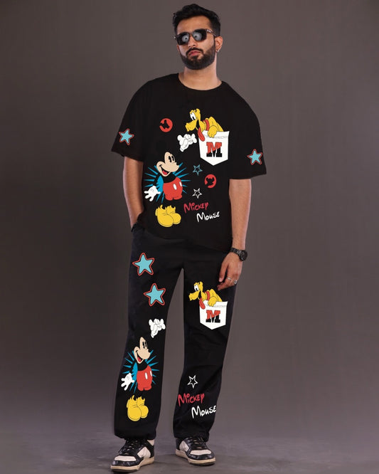 Black Men's Mickey Mouse Co-ord Set - Men's Choice