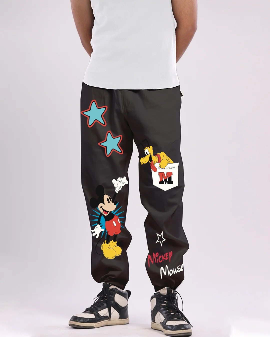 Men's Mickey Mouse Black Cargo Pant