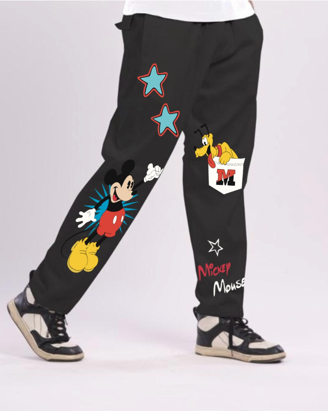 Men's Mickey Mouse Black Cargo Pant