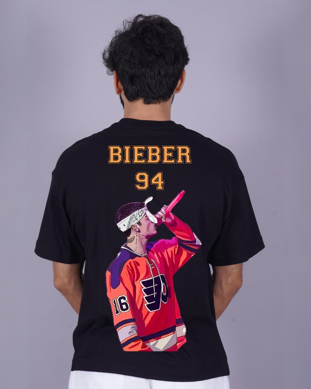 Pack Of 2 - Men's Justin Bieber Oversized T-shirt - Heart Breaker & Bieber 94