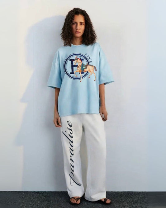 WOMEN'S PARIS HORSE CORDS (BLUE AND WHITE)