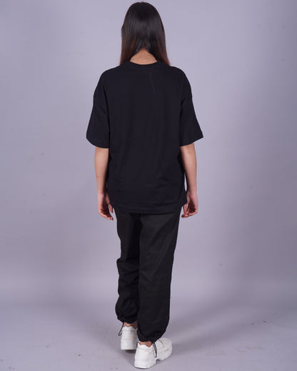 Women Bankai Oversized Co-Ord Set - Black and Black