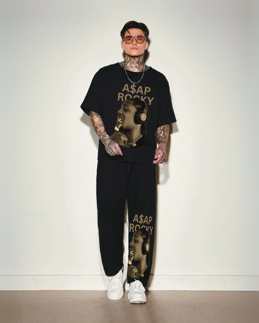 ASAP ROCKY MEN'S CORDSET (BLACK-BLACK )