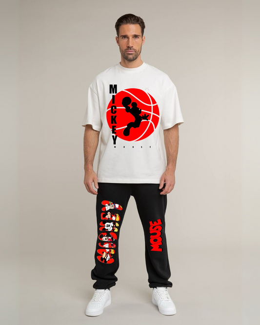 BLOODY MICKEY MEN'S CORDSET (WHITE-BLACK )