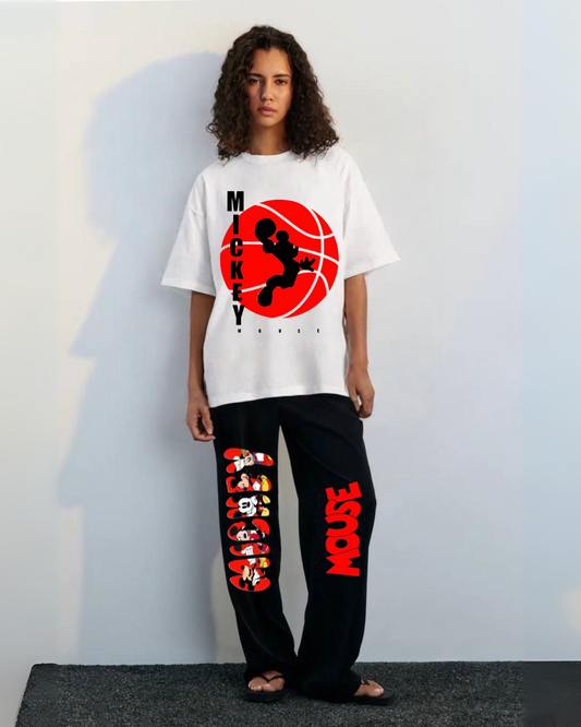 Bloody mickey Women's  cordset (white and black)