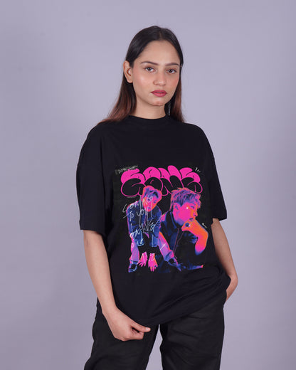 Bundle of 2 Women's BTS Oversized T-shirts: RM & Rapline