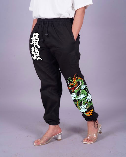 Women Black Adjustable Cargo Pant 2s - Snacky Dragon