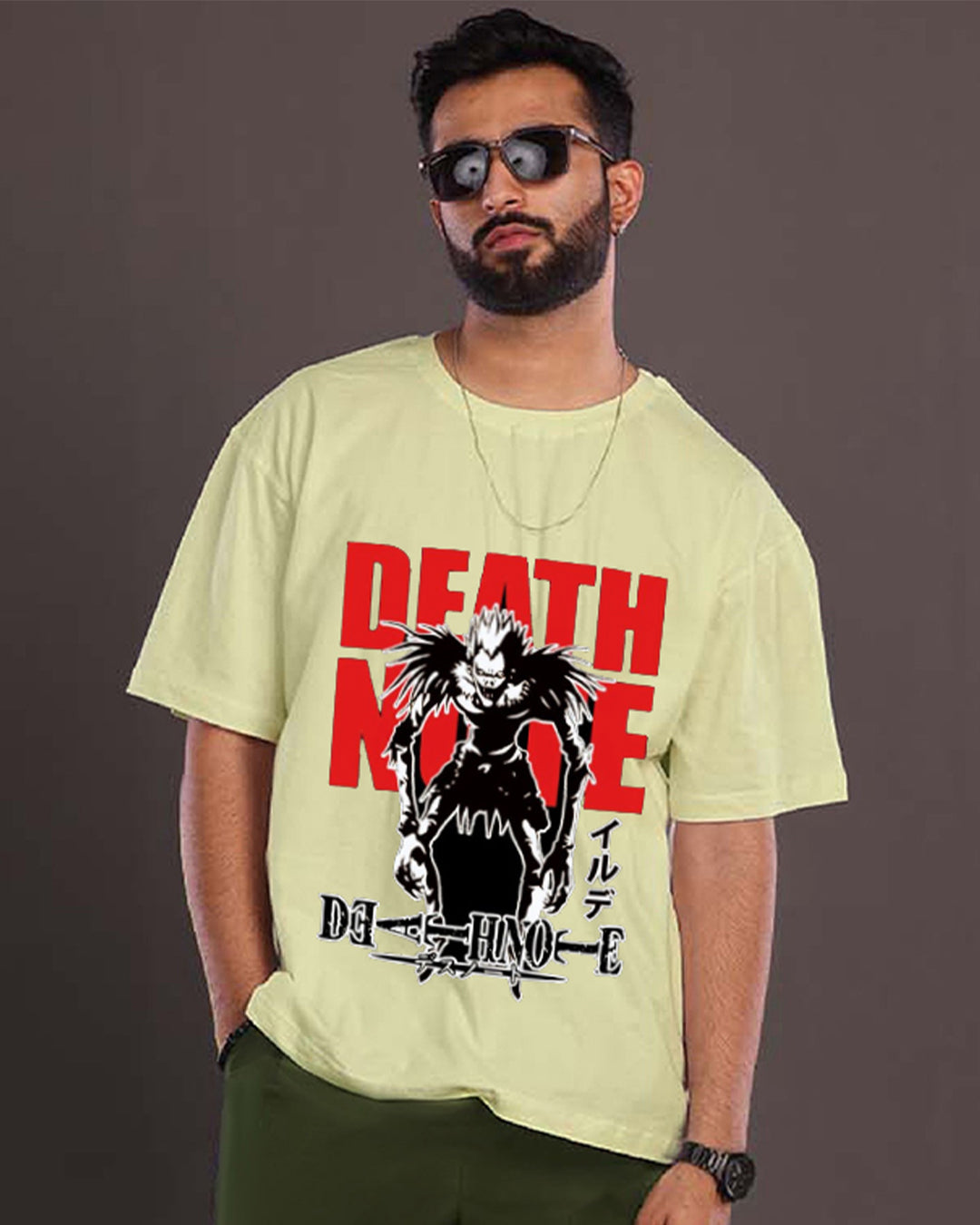 Men's Mint Green Oversized T-Shirt - Death Note