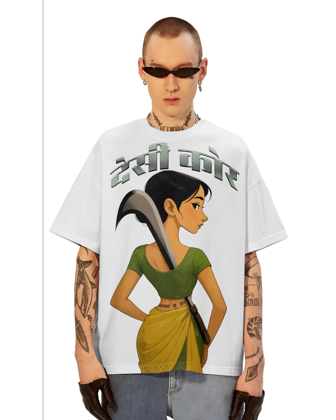 Desi core  unisex Oversized Tee - white