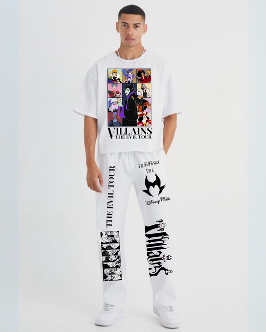EVIL ICONS MEN'S CORDSET (WHITE-WHITE )
