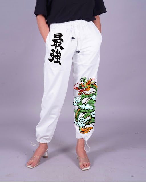Snacky Dragon's High-End White Cargo Pants for Women!