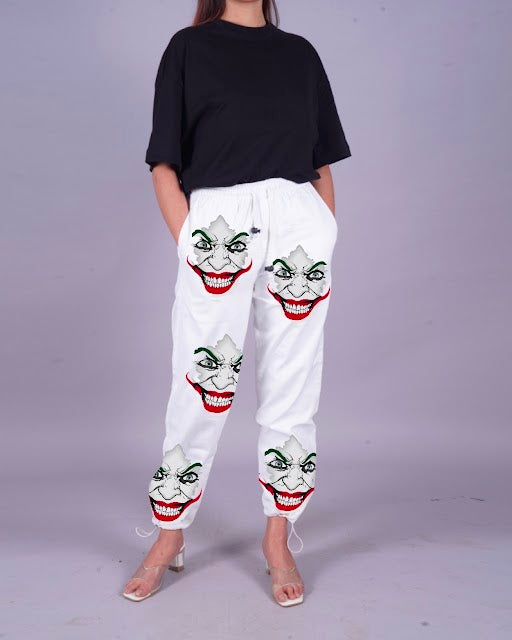 Cloud Nine Comfort: Joker's Women's White Adjustable Cargo Pants