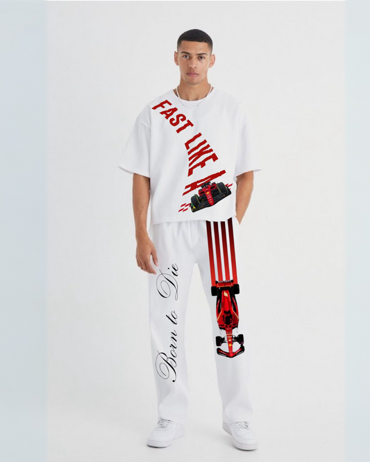 FIRST BORN MEN'S CORDSET (WHITE-WHITE )