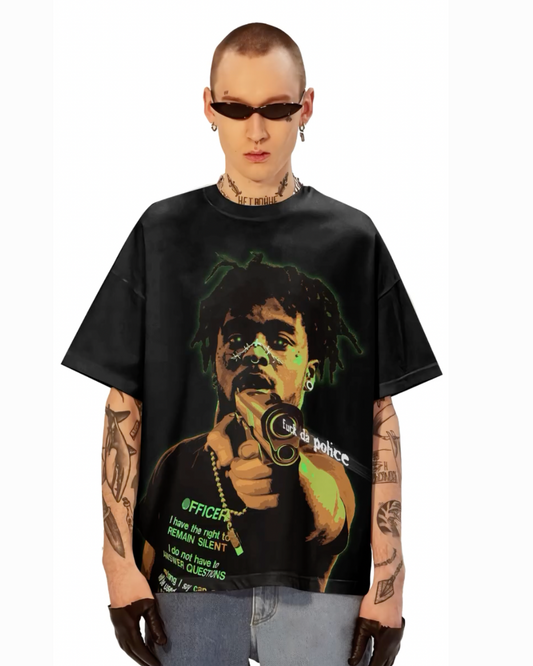 FUCK DA POLICE UNISEX OVERSIZED TEE -BLACK