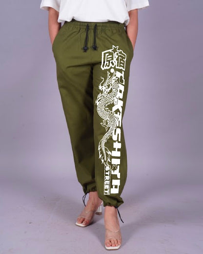 Japanese Dragon Women's Olive Adjustable Cargo Pants