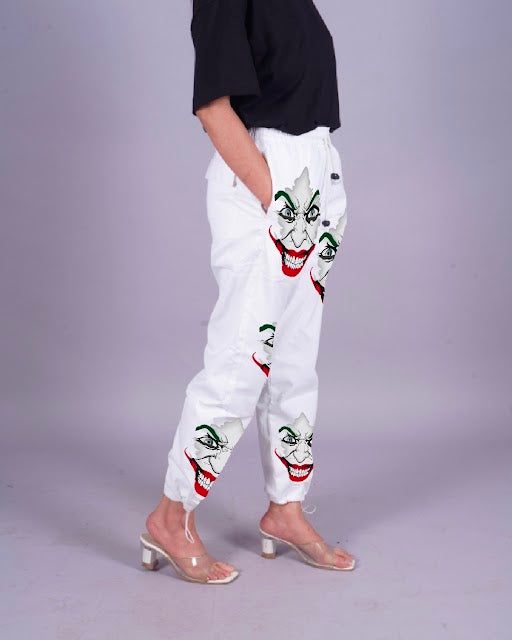 Cloud Nine Comfort: Joker's Women's White Adjustable Cargo Pants
