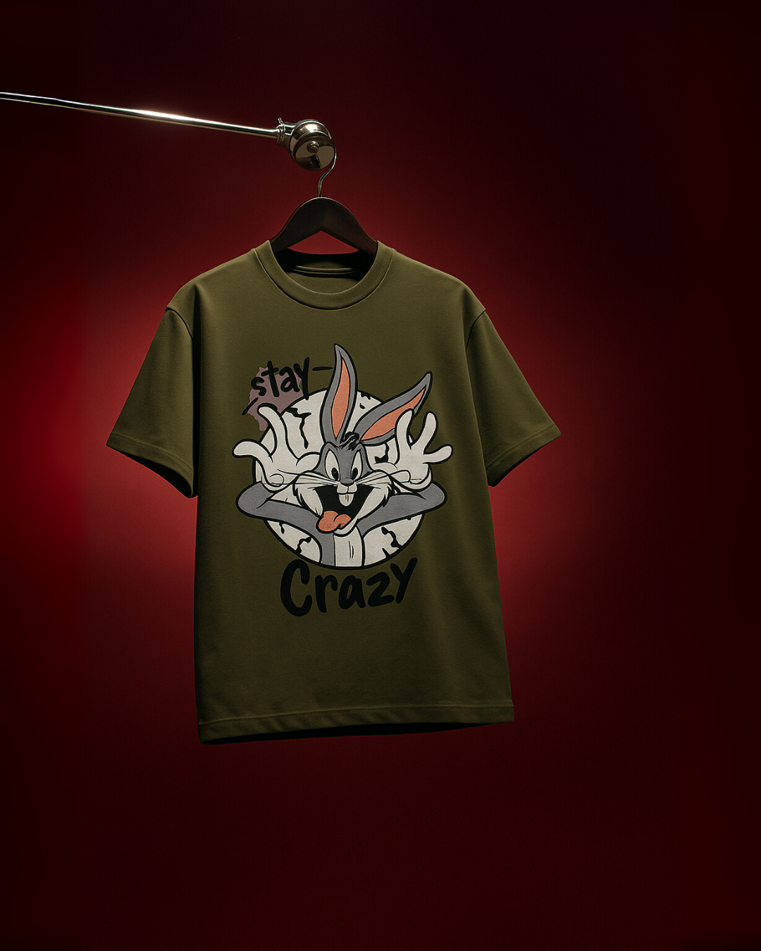 STAY CRAZY  (OLIVE), X/A (RED) TEE COMBO OF 2(*)