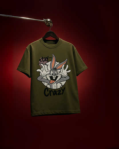 STAY CRAZY  (OLIVE), X/A (RED) TEE COMBO OF 2(*)