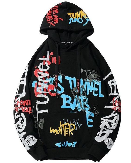 Women Black Oversized Hoodie - Tunnel Addition