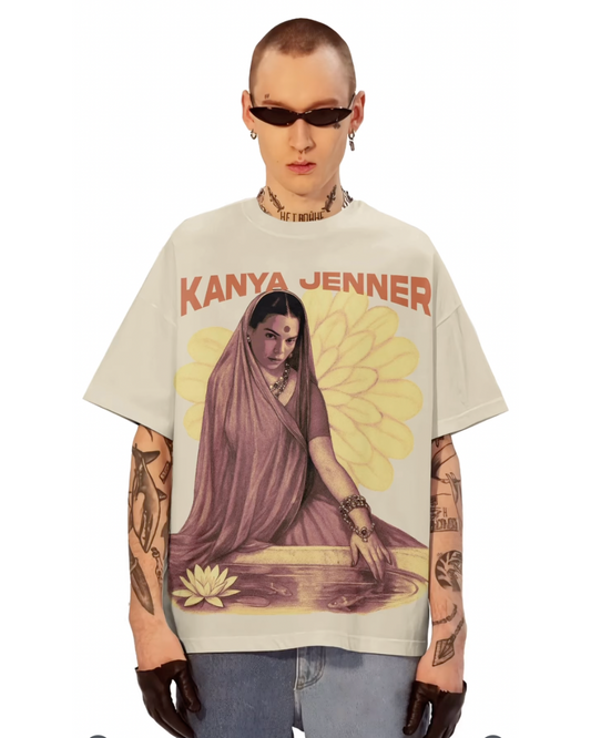 KANYA JENNER UNISEX OVERSIZED TEE - WHITE