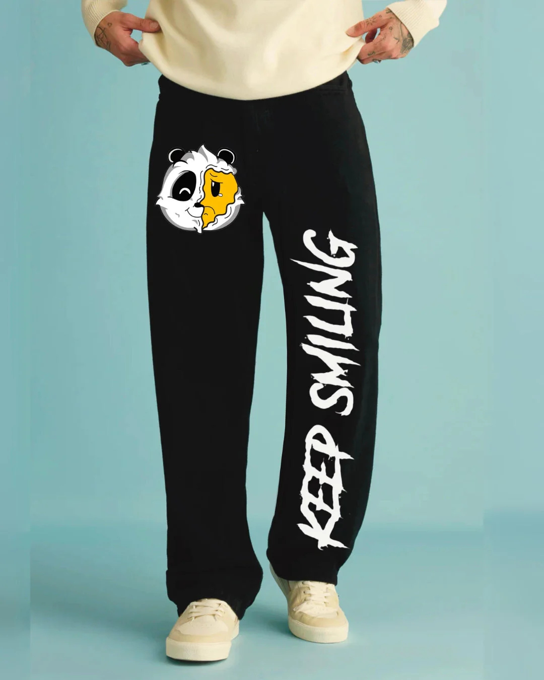 KEEP SMILING BLACK PANT(*)