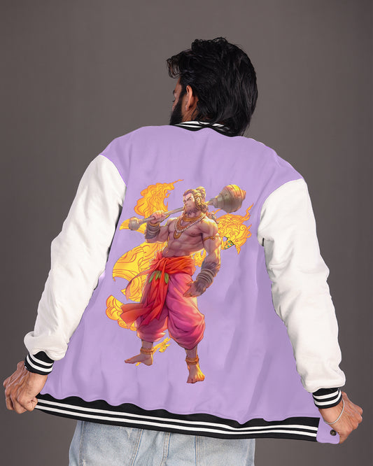 Men's Purple Varsity Jacket - Hanumanji Collection