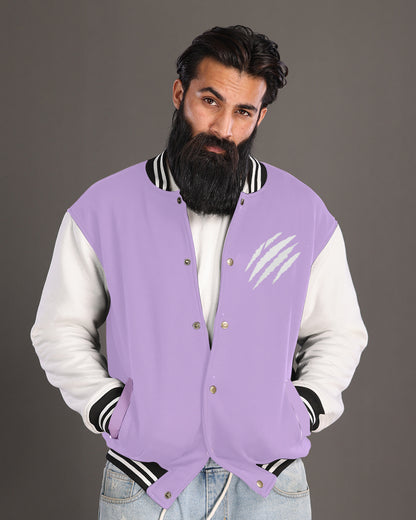 Roar with Style in the Men's Purple Lion Varsity Jacket