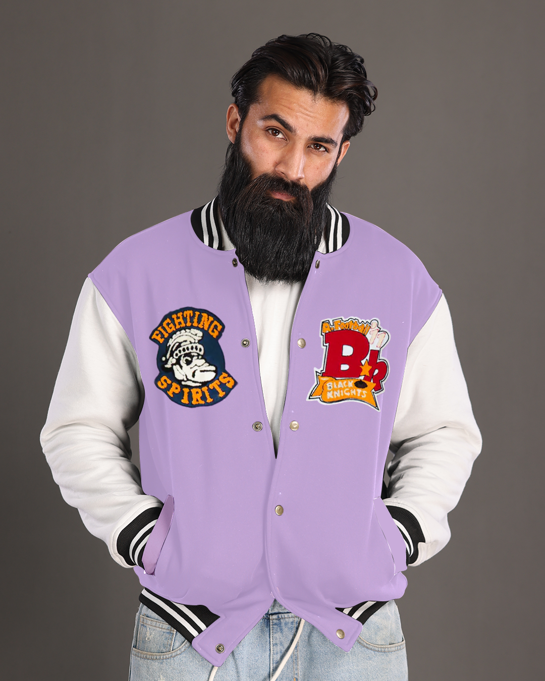 Men's purple Varsity Jacket - Lettermen