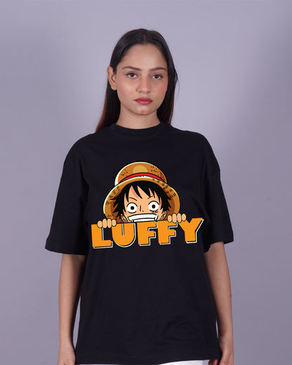 Long Black Women's T-Shirt - Luffy