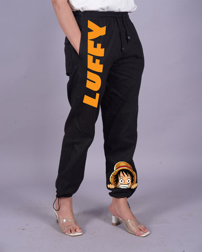 Black Adjustable Cargo Pants for Women - Luffy Vibes