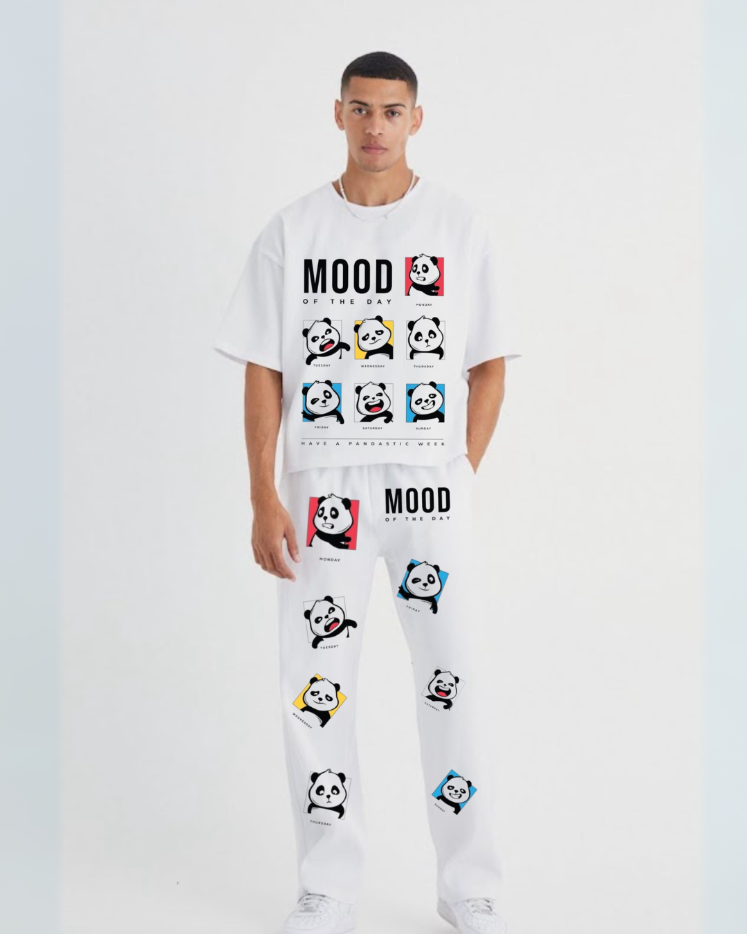 MOOD OF THE DAY  MEN'S CORDSET (WHITE-WHITE )