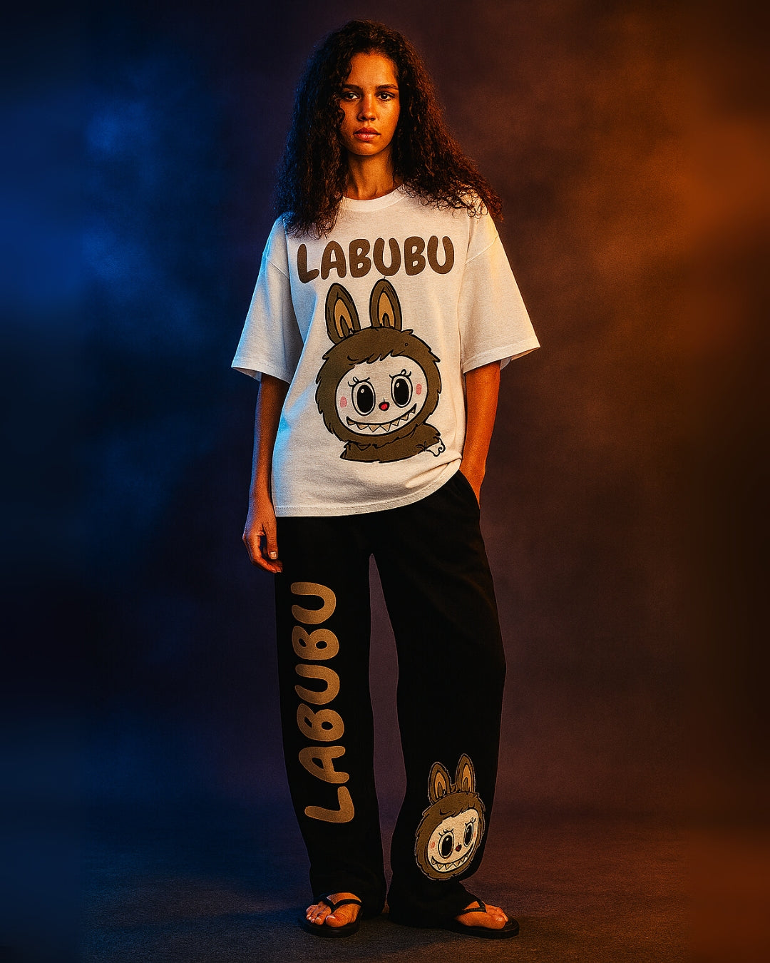 Women Bunny Labubu Cordset ( White and Black)