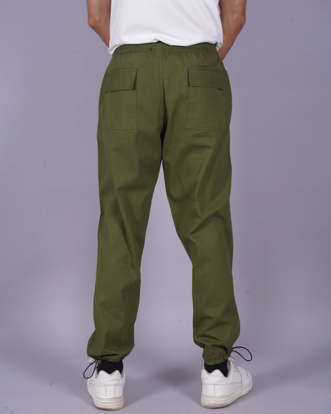 Men's Olive Cargo Pants with Dragon Print