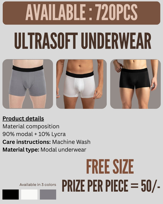 Modal Stretch Men’s Underwear – Bulk Stock 720 pcs - Bulk Lot for Retailers/Resellers