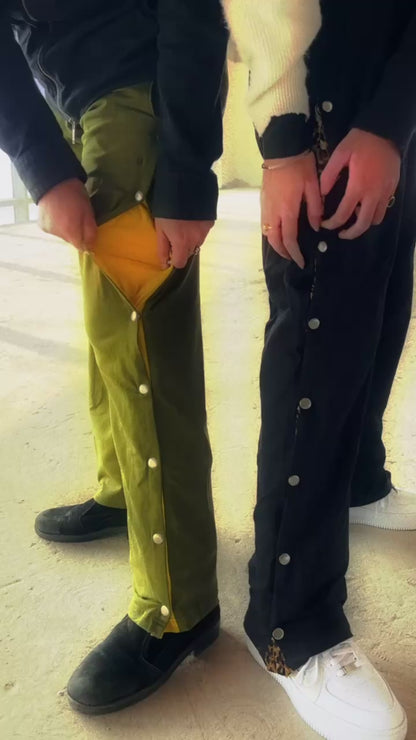 Trendy Cargo Trousers for Women - Cheesy Olive Snap Button Style