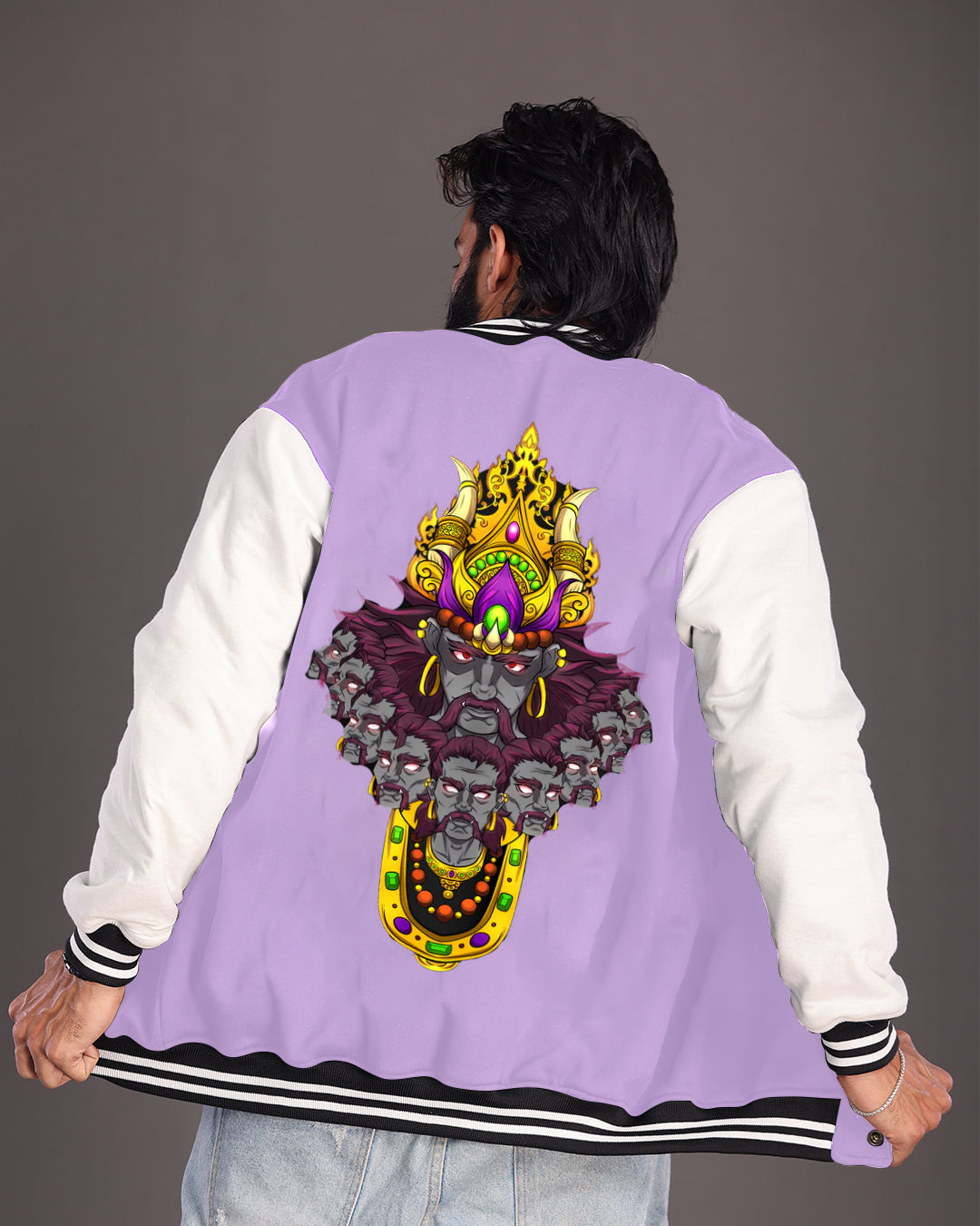 Baltimore Purple & Grey wool varsity jacket Custom made by grav8y – Grav8y