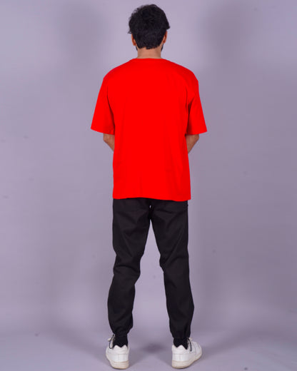 Men's Excuses Oversized Co-ord Set in Red and Black