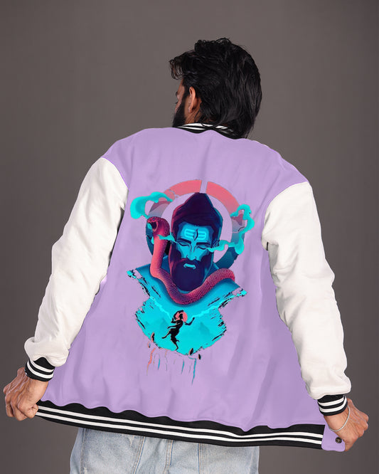 Purple Varsity Jacket for Men - Inspired by Divine Shiva