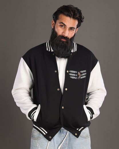 Sacred Style: Men's Oversized Varsity Jacket - Shiv Tandav Edition