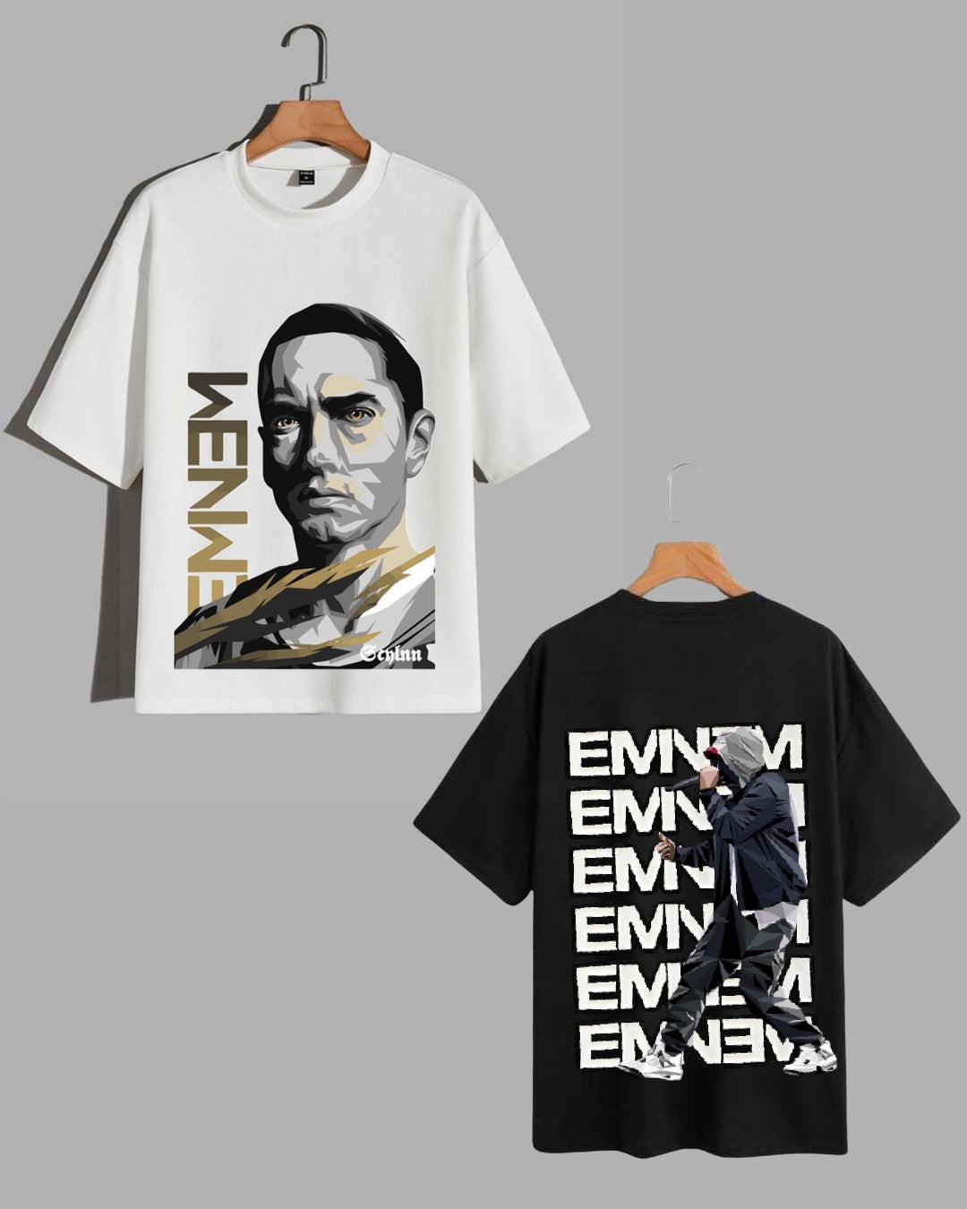 Eminem Icon: Oversized Pack of 2 Printed Tees for Dedicated Fans