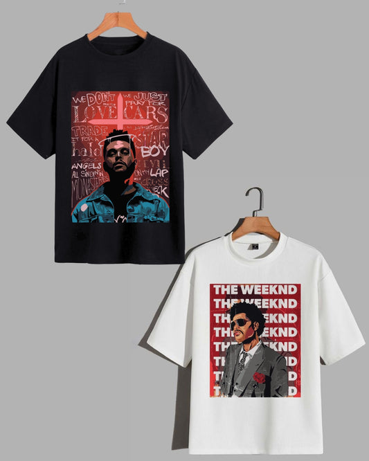 Pack Of 2 - Men's The Weekend Oversized T-shirt - Starboy & The Weekend