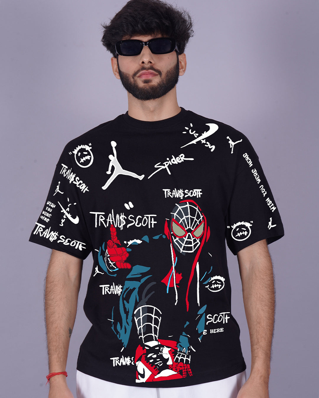 Pack Of 2 - Men's Travis Oversized T-shirt - Travis 1.0 & Spidy