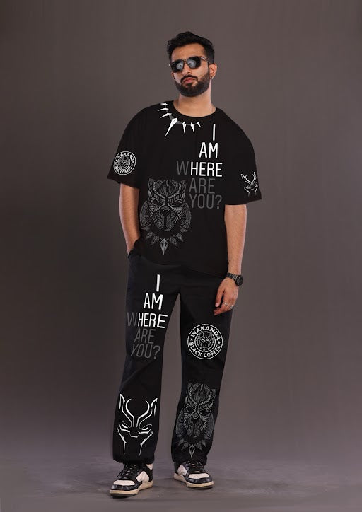 Black Men's Where Are You Co-ord Set - Men's Choice