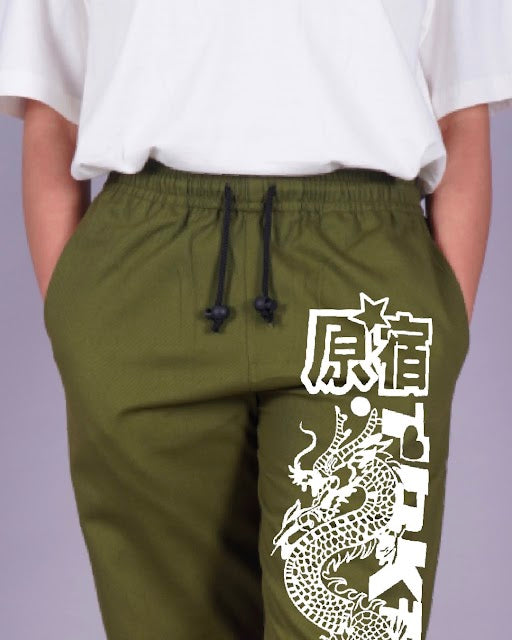 Japanese Dragon Women's Olive Adjustable Cargo Pants