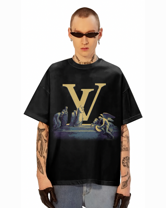 DUITTON STYLE UNISEX OVERSIZED TEE - BLACK