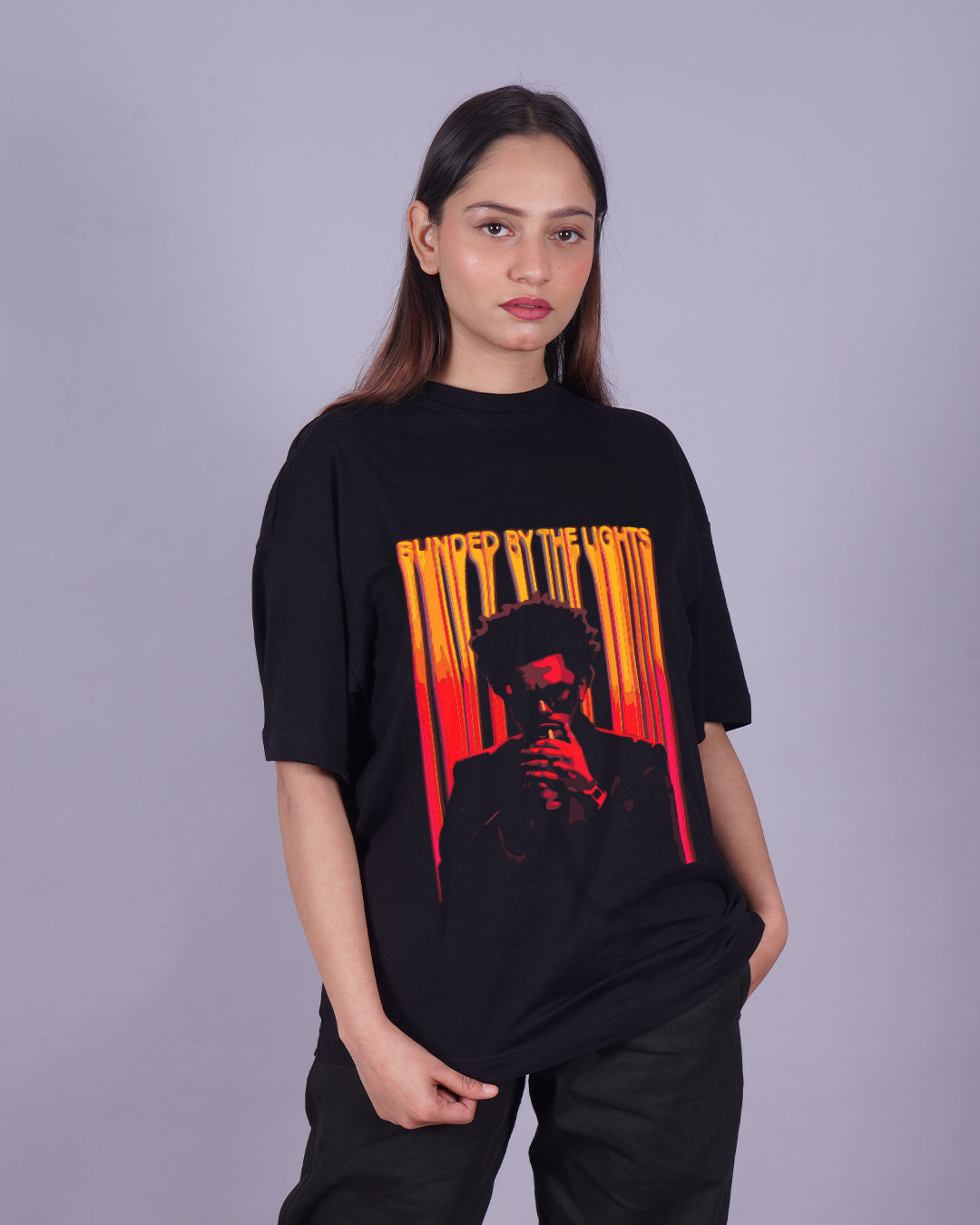 Pair of Women's The Weekend Oversized Tees: Starboy & Blinded By The Lights