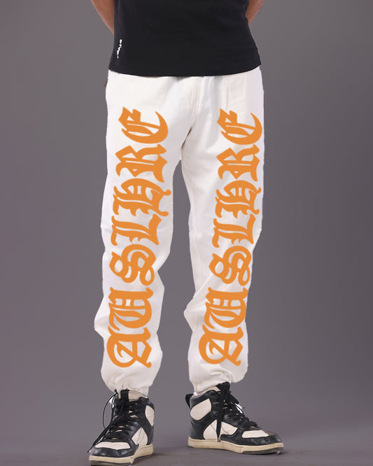 Men's Letterman Accent White Cargo Pants