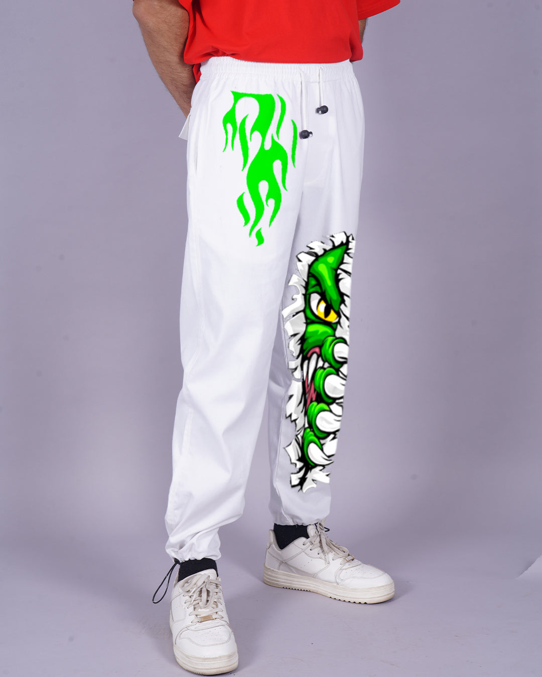 Men's White Cargo Pants - Hidden Dragon