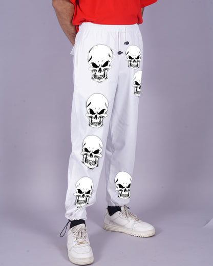 Men White Cargo Pants - Gothic Vibes